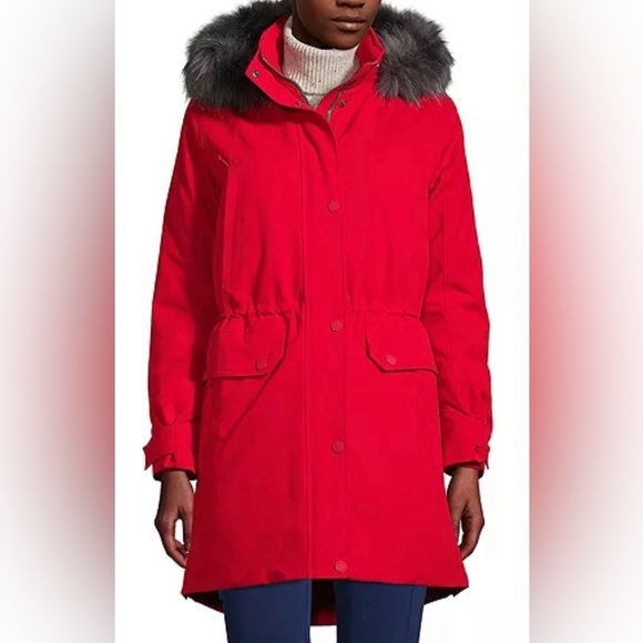 Lands’ End Women's Expedition Waterproof Winter Down Parka Coat in Rich Red - Picture 1 of 6